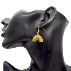 Enamel Earring Rainbow Shape