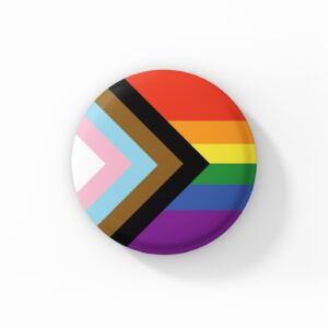 Vintage Style Button Badge Progress Rainbow Flag